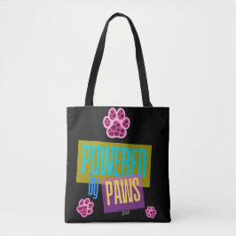 Bolsa Tote Design de impressão "Powered by Paws" em pata de c