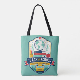 Bolsa Tote Design de Insígnia de Volta às Aulas