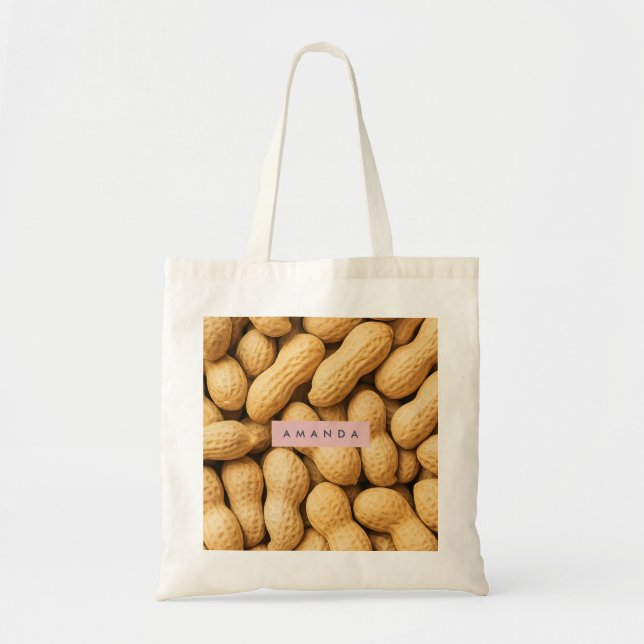 Bolsa Tote Design de Lanche de Amendoim Rústico Personalizado (Frente)