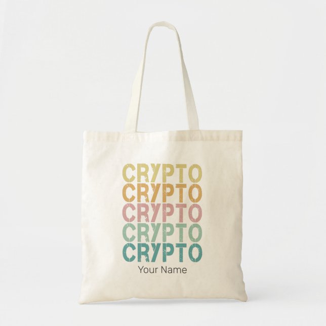 Bolsa Tote Design De Letra Retro De Criptomoeda (Frente)