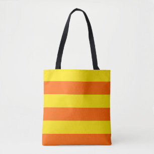 Bolsa Tote Design de Listras Laranja Amarelo