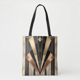 Bolsa Tote Design de Luxo Geométrico Art Deco Sol Nascente