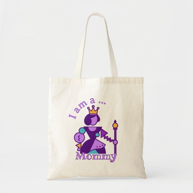 Bolsa Tote Design de Mãe Abstrato Personalizado com Nome (Frente)