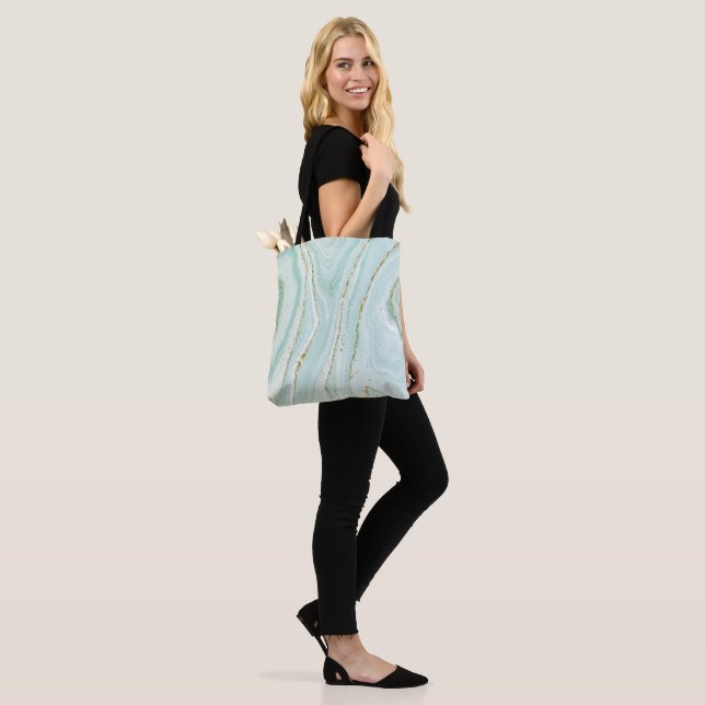 Bolsa Tote design de mármore líquido pintado com mão elegante (No(a) Modelo)