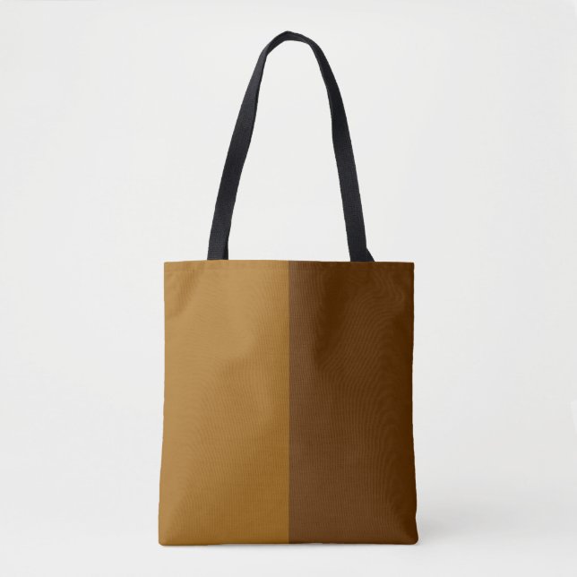 Bolsa Tote Design de meio lado castanho escuro claro (Frente)