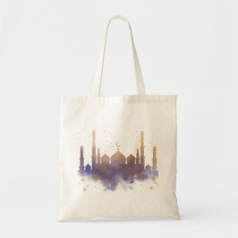 Bolsa Tote Design de Mesquita ouro sob uma Noite Estrelada