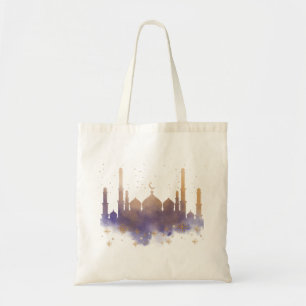 Bolsa Tote Design de Mesquita ouro sob uma Noite Estrelada