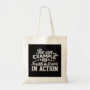 Bolsa Tote Design de Motivação Cristã - Fé, Amor e Ato