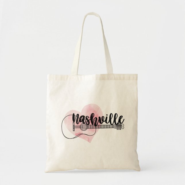 Bolsa Tote design de Nashville Guitarra (Frente)