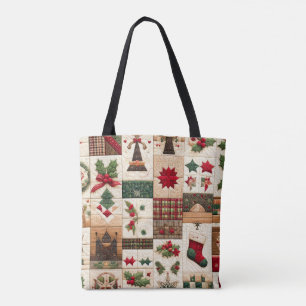 Bolsa Tote Design de Natal Inclinado