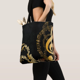 Bolsa Tote design de Nota de Música Elegante