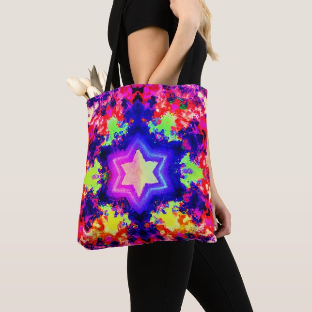Bolsa Tote Design de Padrão Colorido Moderno (Close Up)