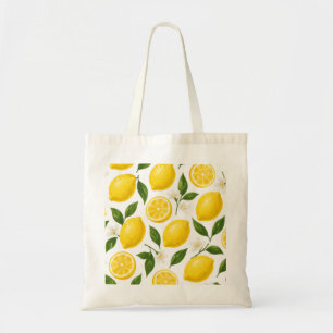 Bolsa Tote Design de Padrão de Limão Impressão de Verão de