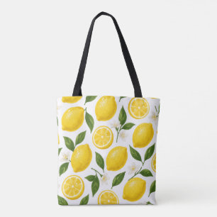 Bolsa Tote Design de Padrão de Limão Impressão de Verão de