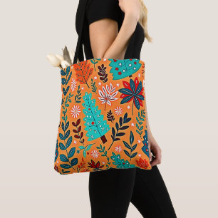 Bolsa Tote Design de Padrão de Natal Luminoso