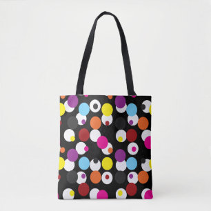 Bolsa Tote Design de Padrão de Superfície das Bolinhas Colori