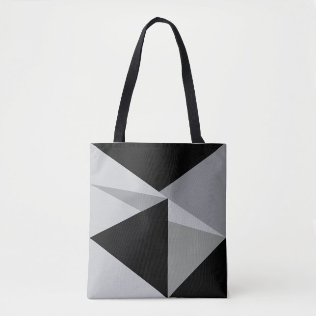 Bolsa Tote Design de Padrão de Triângulos Coloridos (Frente)