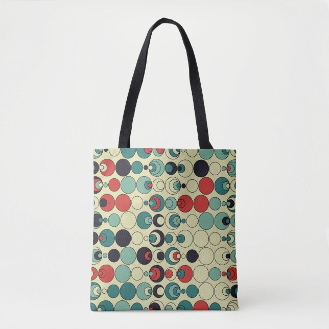 Bolsa Tote design de padrão geométrico abstrato. (Frente)