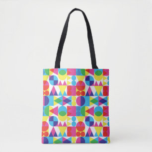 Bolsa Tote design de padrão geométrico abstrato.