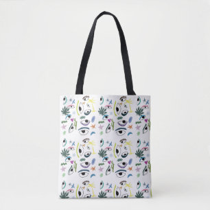 Bolsa Tote Design de Padrão Moderno Abstrato de Olhos