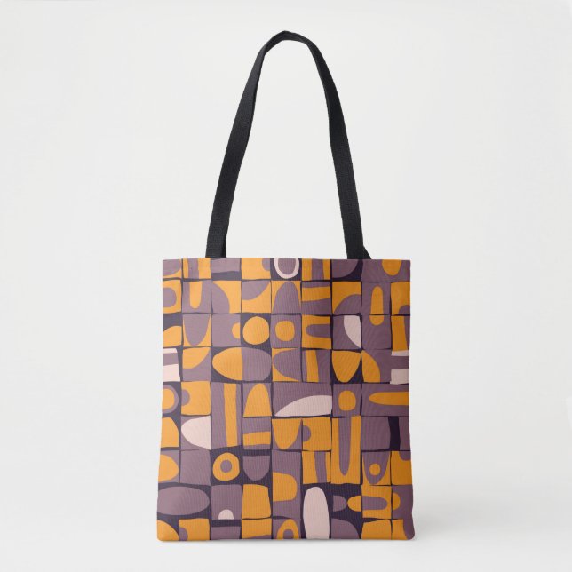 Bolsa Tote Design de padrão sem costura com forma geométrica  (Frente)