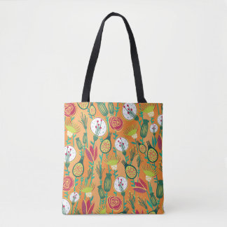 Bolsa Tote Design de padrão sem costura floral colorido