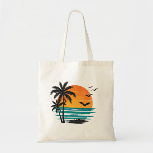 Bolsa Tote Design de Palmeira do Pôr do Sol Tropical