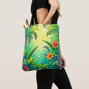 Bolsa Tote Design de Paraíso Tropical Jungle Lush