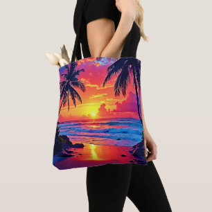 Bolsa Tote Design de Paraíso Tropical Sunset