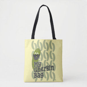 Bolsa Tote Design de paródia de moda de pepino engraçado