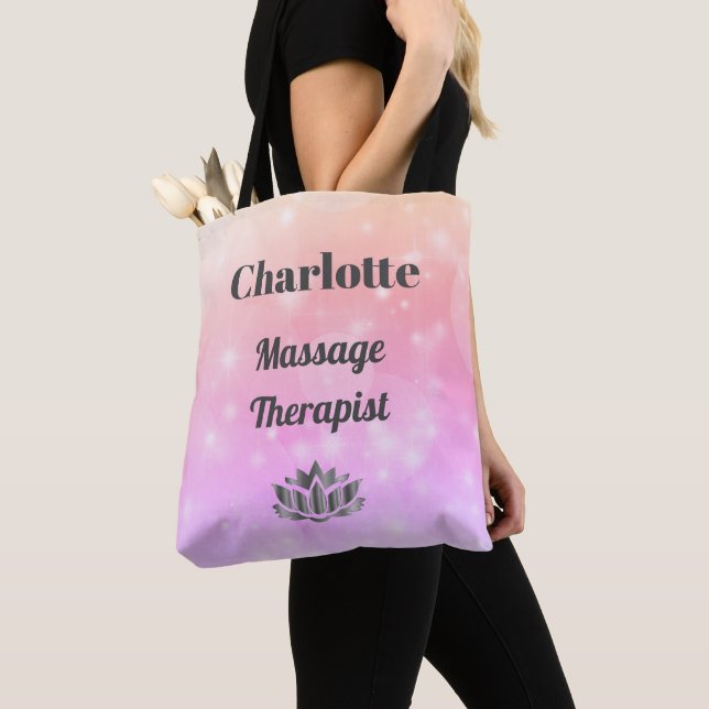 Bolsa Tote Design de Pastel de Massagem Personalizada (Close Up)