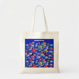 Bolsa Tote Design de Peixe de Coloração Brilhante Personaliza