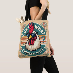 Bolsa Tote Design de piada engraçada de frango retrô
