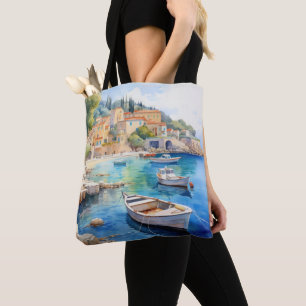 Bolsa Tote Design de pintura a óleo das paisagens marítimas m