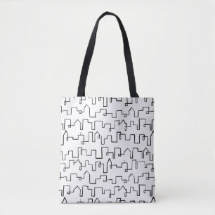 Bolsa Tote Design de pintura de paisagem urbana moderna