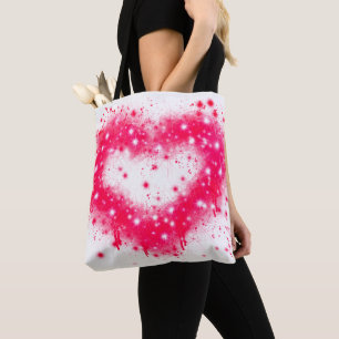 Bolsa Tote design de pintura rosada a rosa com spray de grafi