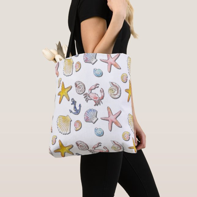 Bolsa Tote Design de praia simples (Close Up)