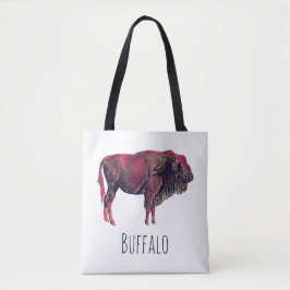 Bolsa Tote Design de Retrato de Buffalo para Bison ou Animal