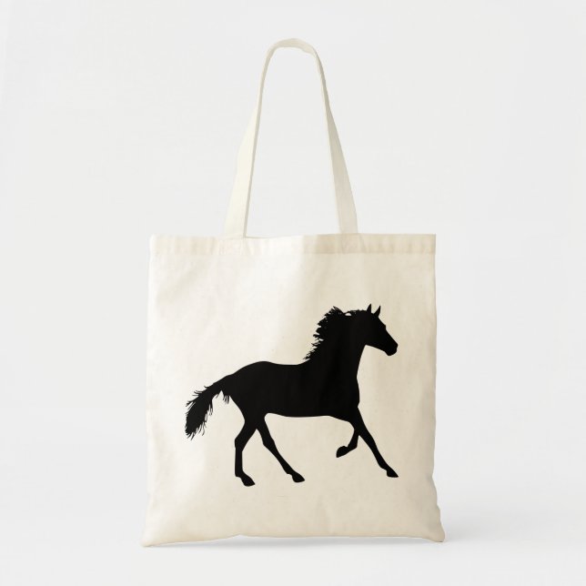 Bolsa Tote Design de Silhouette Cavalo (Frente)