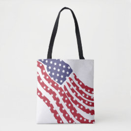 Bolsa Tote Design de Sinalizador Azul Branco Vermelho