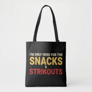 Bolsa Tote Design de slogan engraçado de lanches de beisebol 