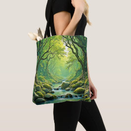 Bolsa Tote Design de Stream Florestal Encantado