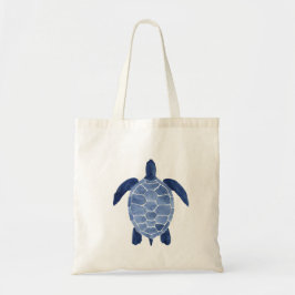 Bolsa Tote Design de Tartaruga do Mar em Indigo