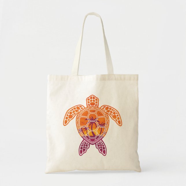 Bolsa Tote Design de Tartaruga do Mar Solar Tropical (Frente)