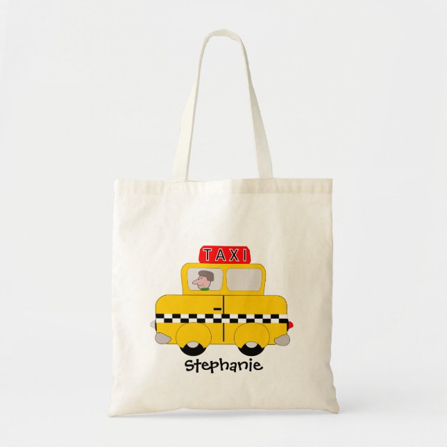 Bolsa Tote Design de táxi amarelo (Frente)