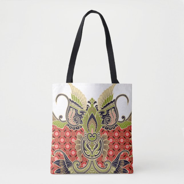 Bolsa Tote design de têxteis digitais com belos decores de pu (Frente)