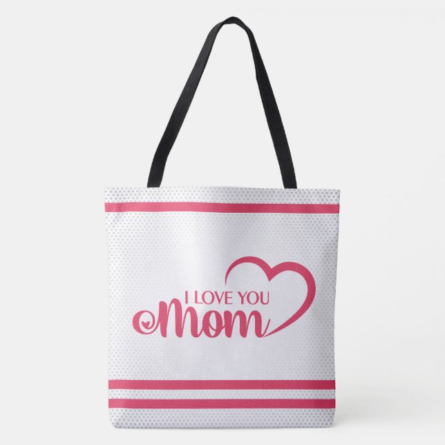 Bolsa Tote Design de Texto Bonito Melhor Mãe de Todos os temp (Frente)