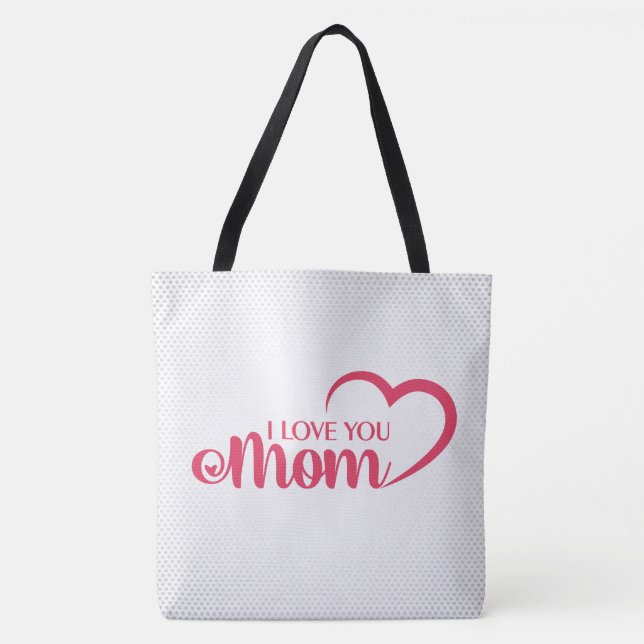 Bolsa Tote Design de Texto Bonito Melhor Mãe para Dia de as m (Frente)