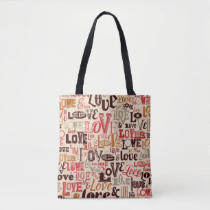 Bolsa Tote Design de texto colorido das letras
