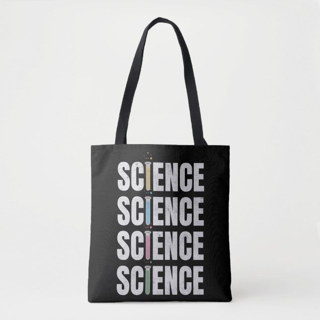 Bolsa Tote Design de texto de Ciências (Frente)